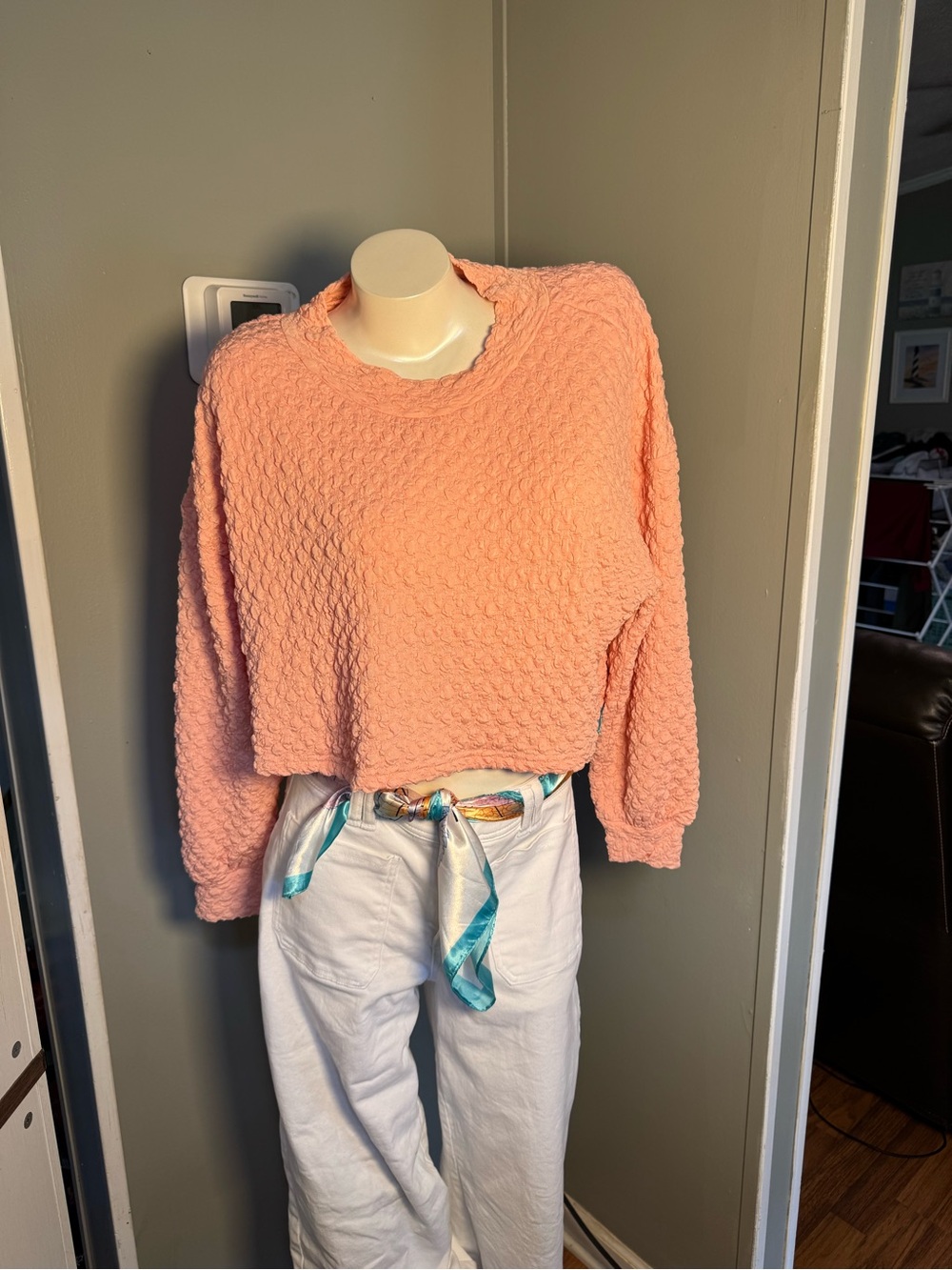 Aleeza Paris size L pink bubble top